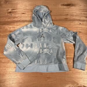 Nike Air Jordan Jump Man all-over Print Pullover Blue Hoodie Youth Size Large